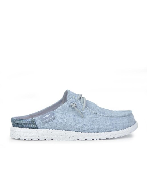 Imagen 0 de Zuecos de mujer estilo denim con suela a contraste y cordones decorativos