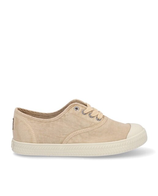 Imagen 0 de Zapatillas de lona de hombre con pespuntes y cordones en liso