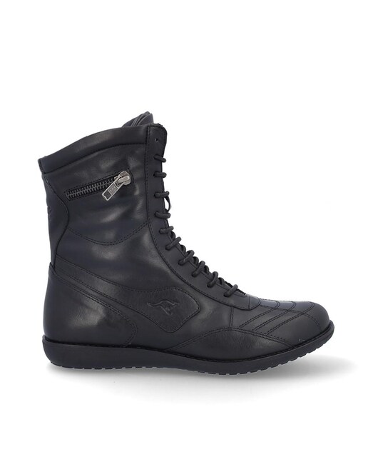 Imagen 0 de Botas de mujer de piel estilo boxing con cierre de cordones