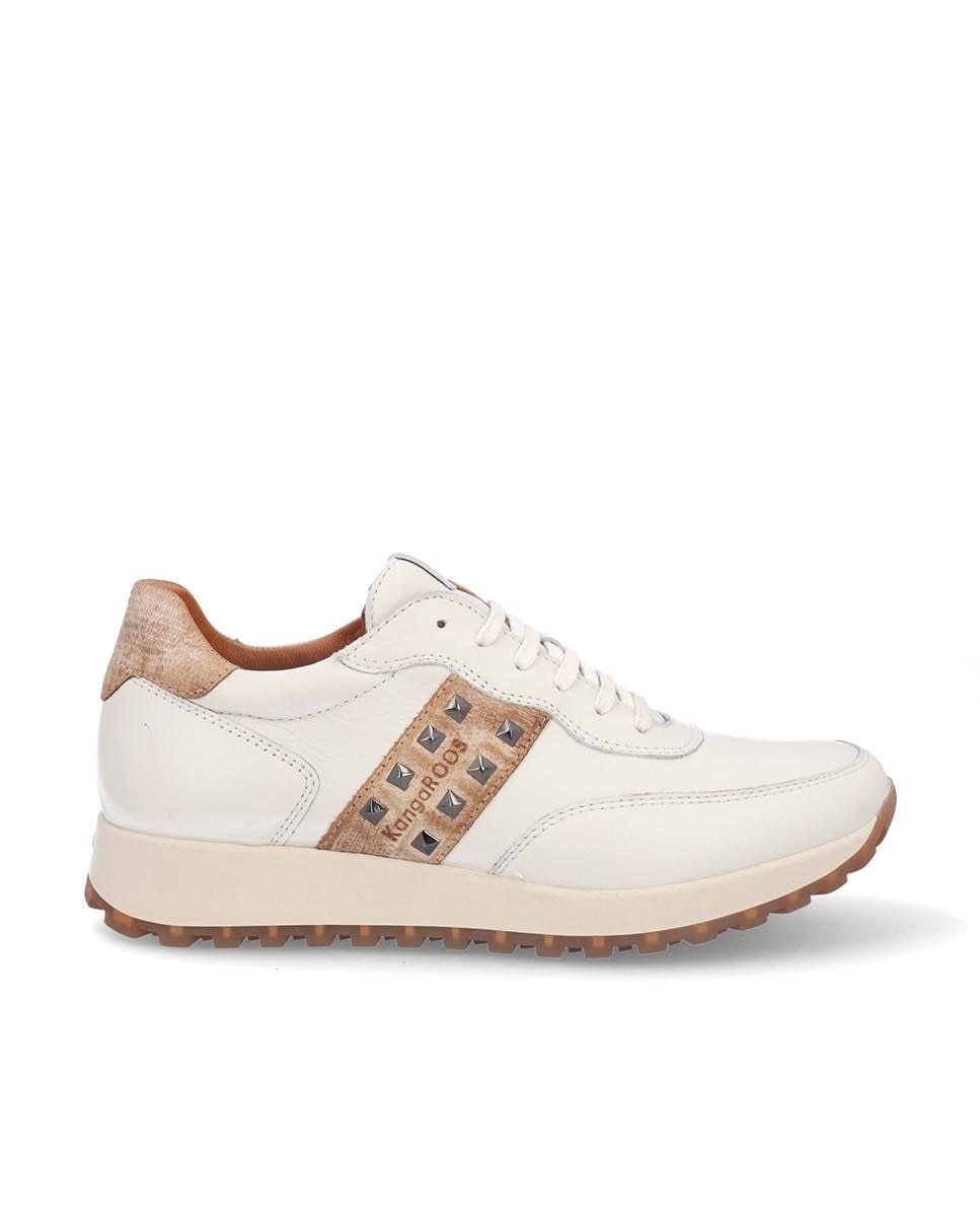 Kangaroos - Zapatillas deportivas de mujer de piel con suela a contraste y tachuelas.