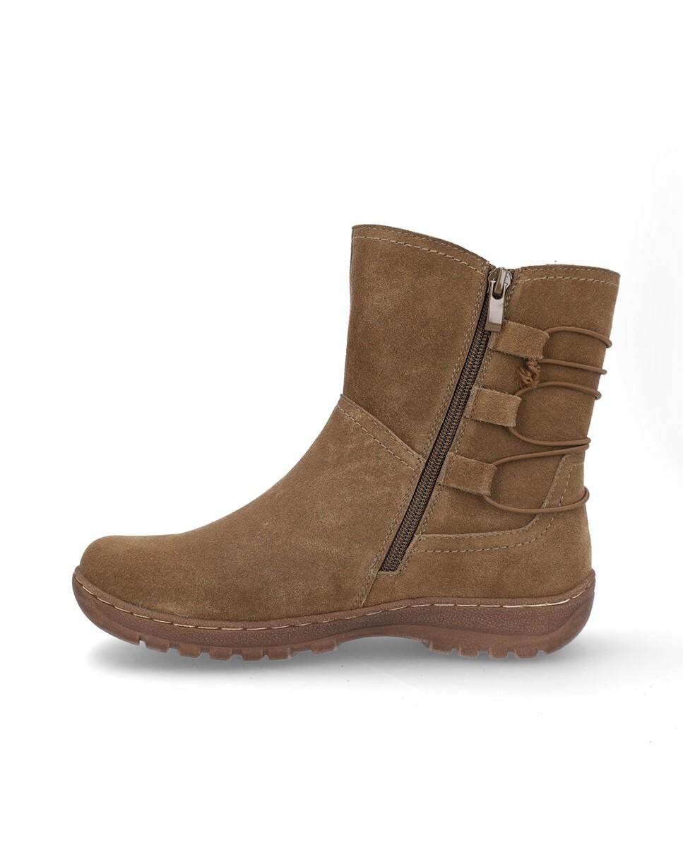 Botines de mujer de piel impermeables con cierre de cremallera en