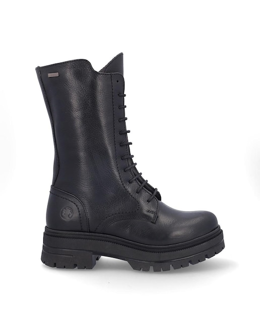 Imagen 0 de Botas básicas de mujer de piel altas con cordones en liso