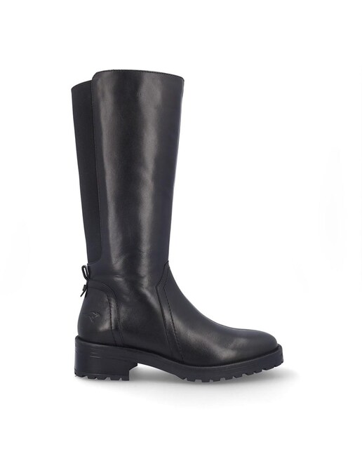 Imagen 0 de Botas de mujer de piel con elástico trasero y cierre de cremallera