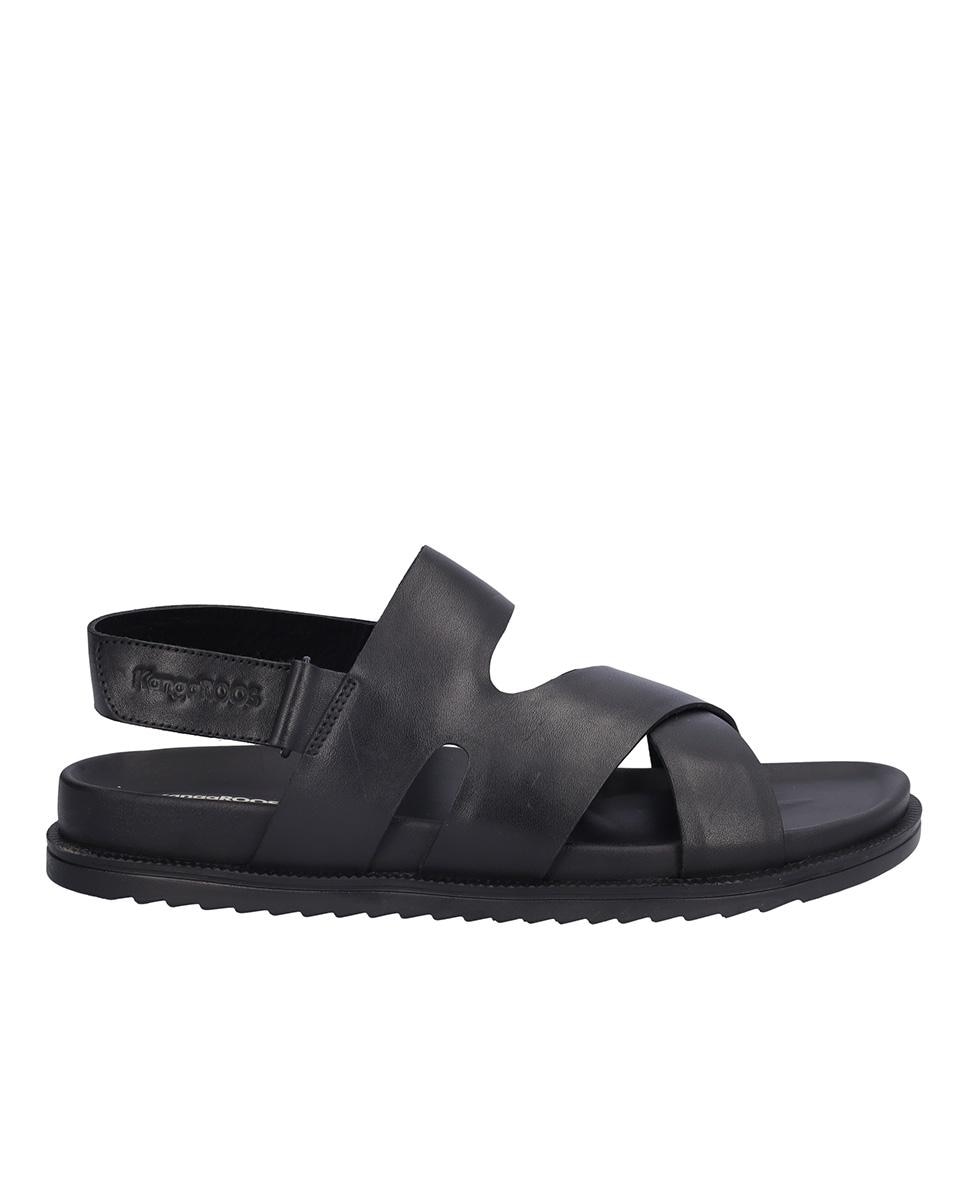 Kangaroos - Sandalias de hombre de piel con tiras y cierre adherente.
