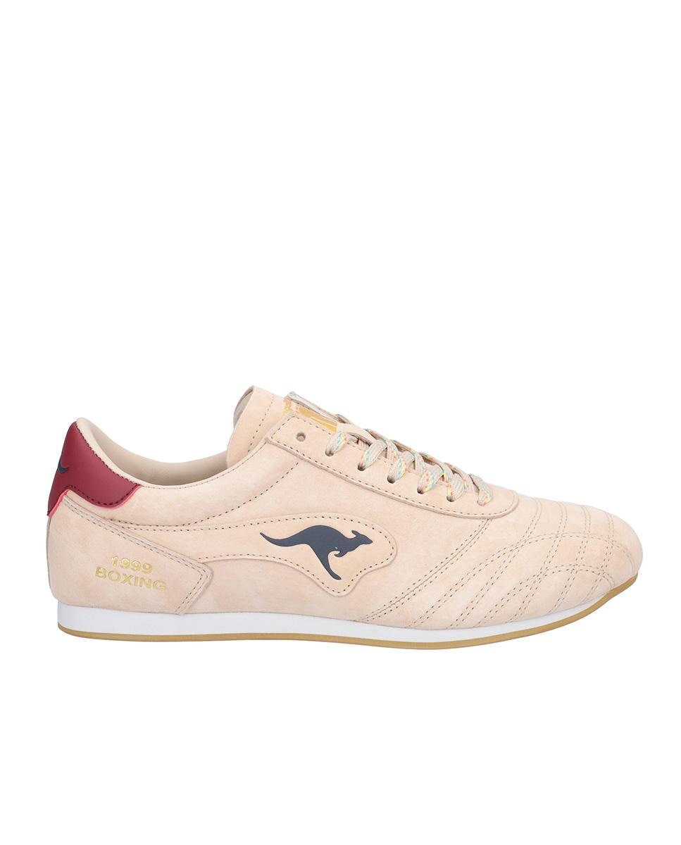 Kangaroos - Zapatillas deportivas de mujer de piel con cierre de cordones y logotipo lateral.