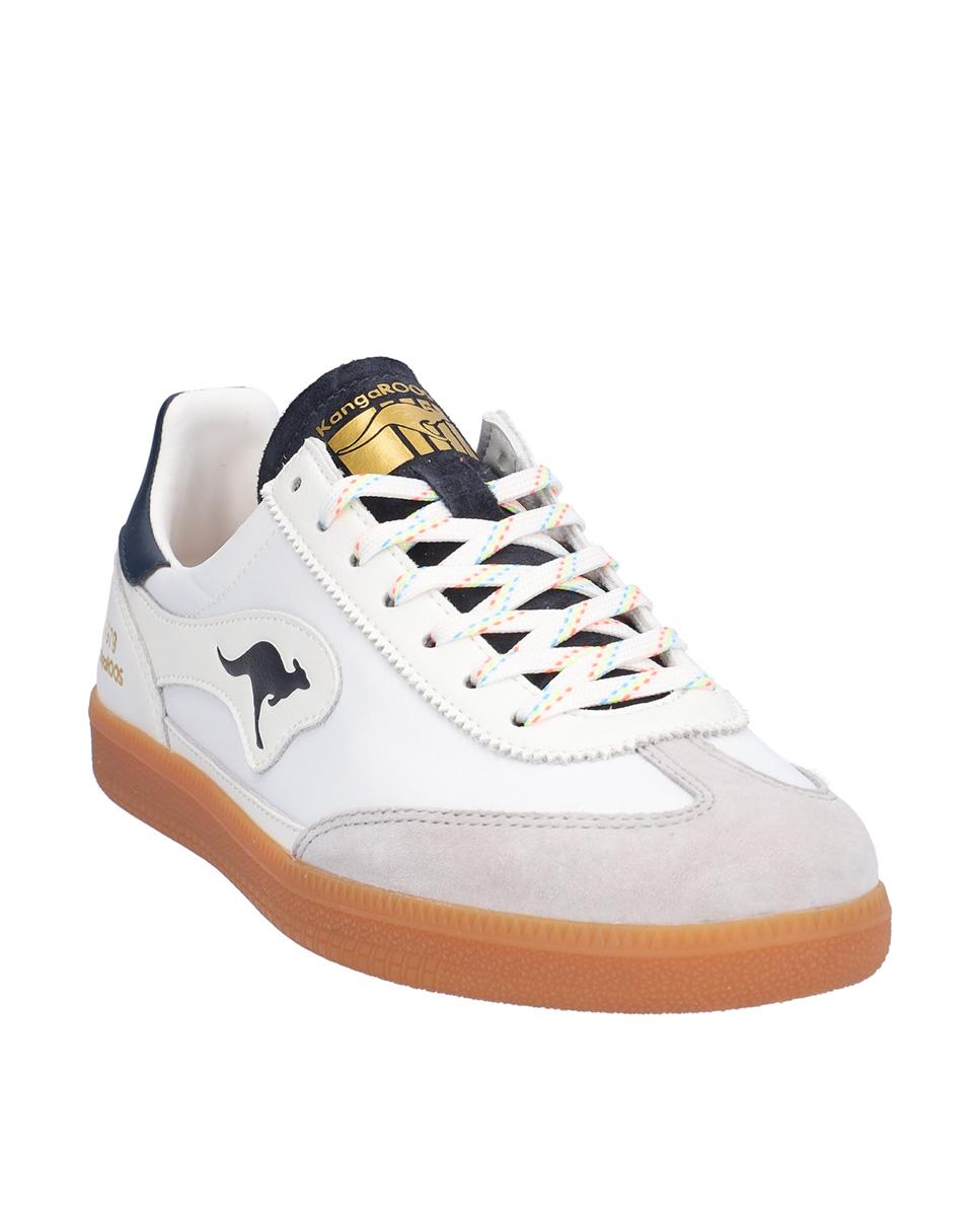Zapatillas deportivas de mujer de piel con logotipo lateral - Kangaroos - Blanco Blanco-3