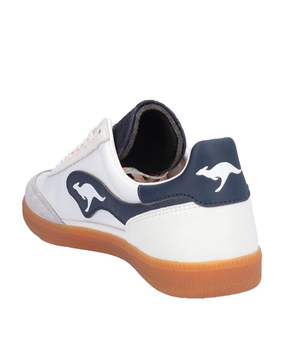 Zapatillas deportivas de mujer de piel con logotipo lateral - Kangaroos - Blanco Blanco-5