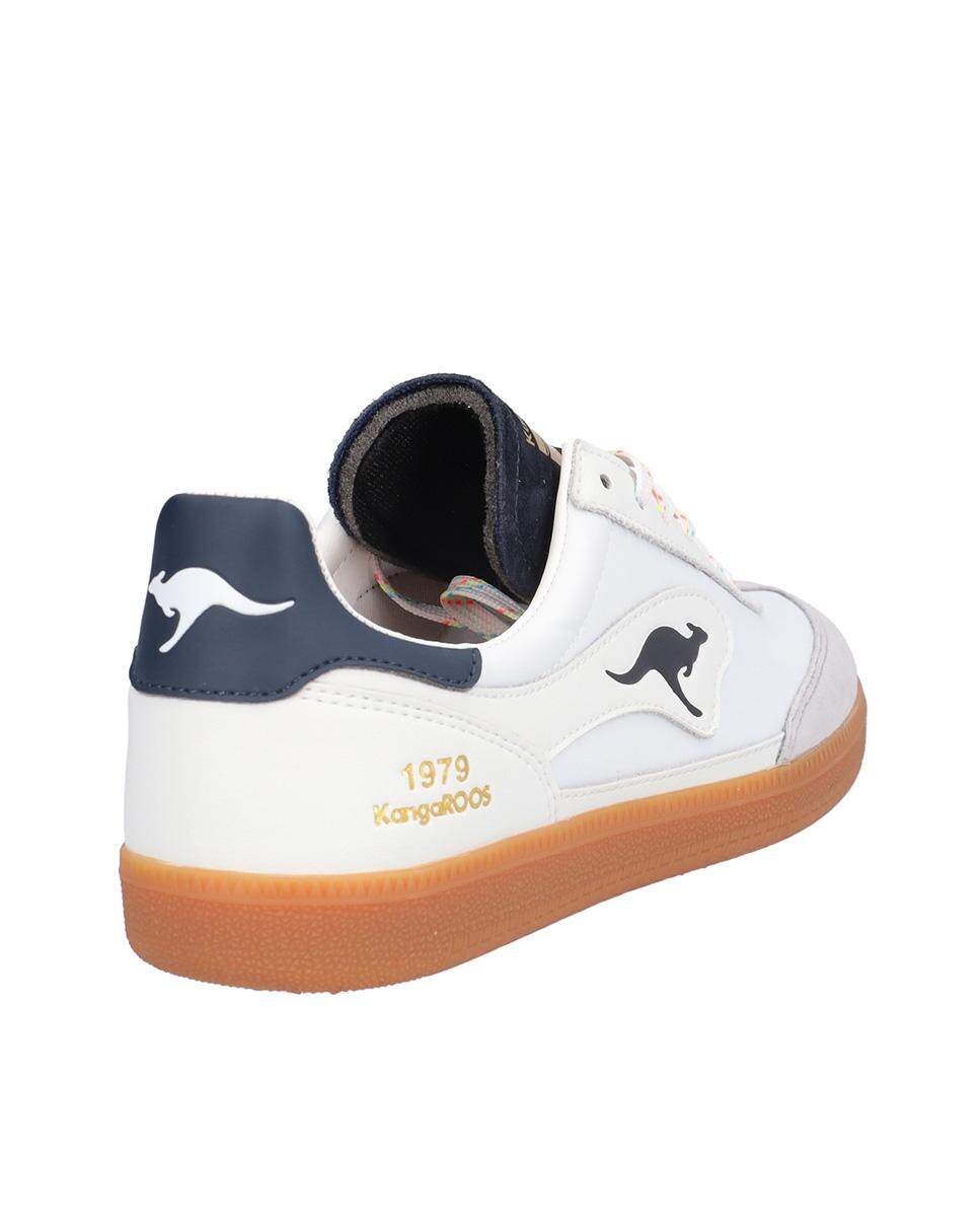 Zapatillas deportivas de mujer de piel con logotipo lateral - Kangaroos - Blanco Blanco-6