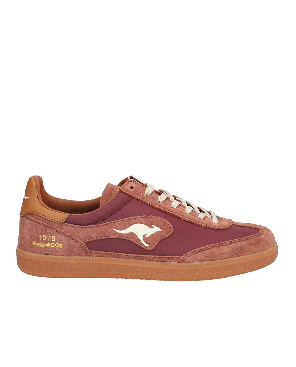 Imagen 0 de Zapatillas deportivas de mujer de piel con logotipo lateral Burdeos