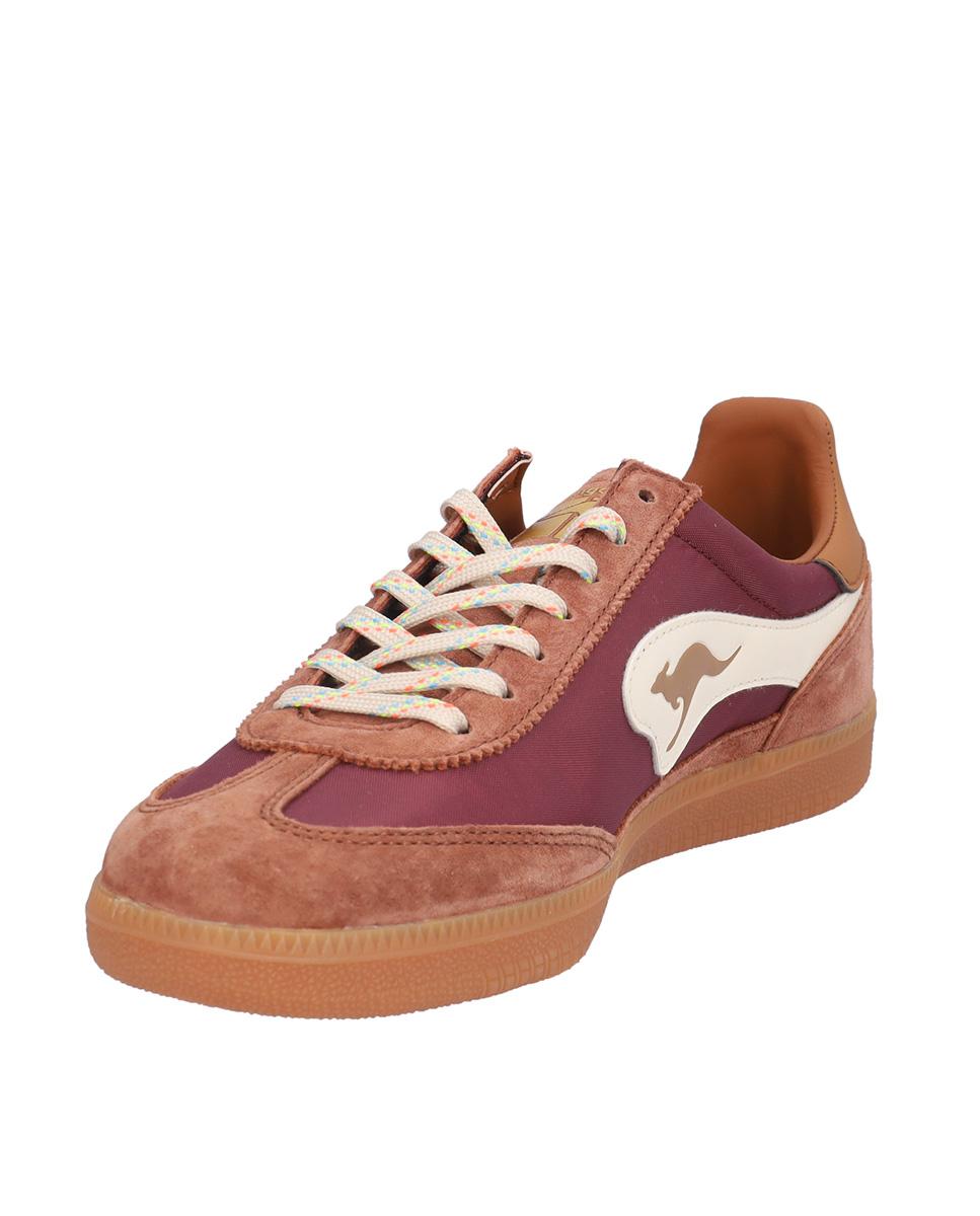 Zapatillas deportivas de mujer de piel con logotipo lateral - Kangaroos - Burdeos Burdeos-2