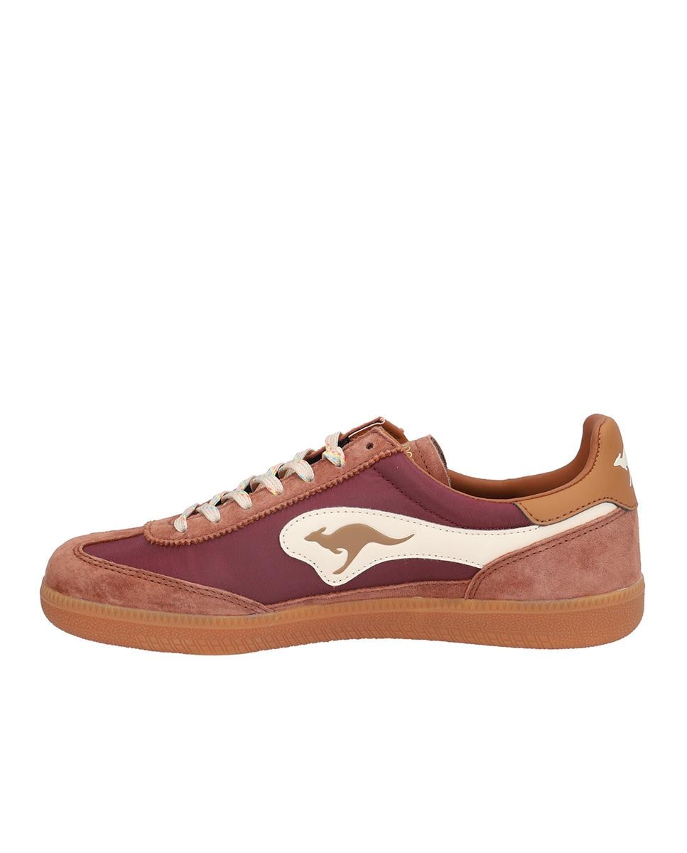 Zapatillas deportivas de mujer de piel con logotipo lateral - Kangaroos - Burdeos Burdeos-4