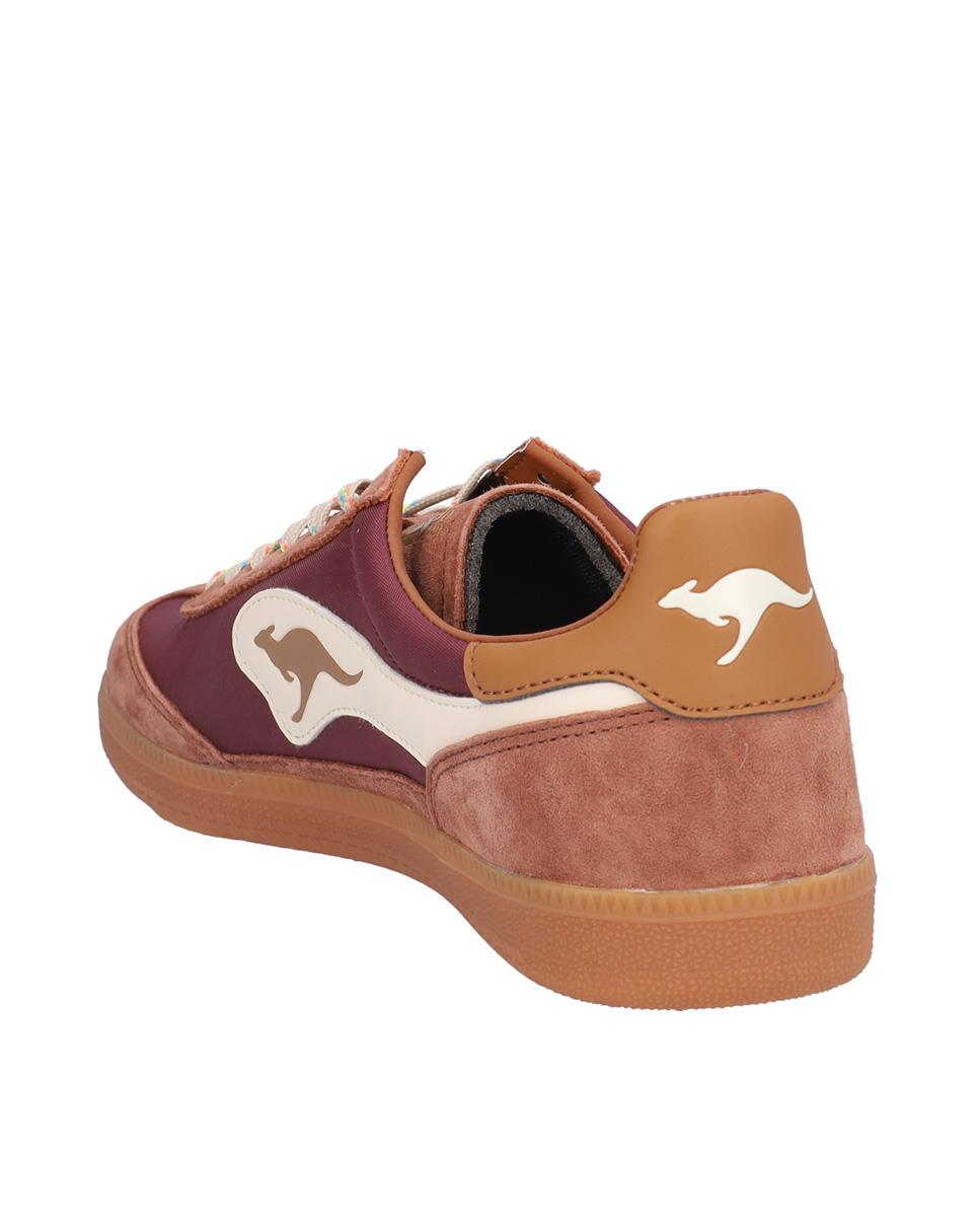 Zapatillas deportivas de mujer de piel con logotipo lateral - Kangaroos - Burdeos Burdeos-5