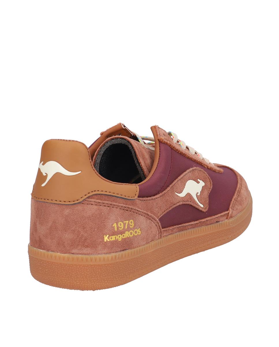 Zapatillas deportivas de mujer de piel con logotipo lateral - Kangaroos - Burdeos Burdeos-6