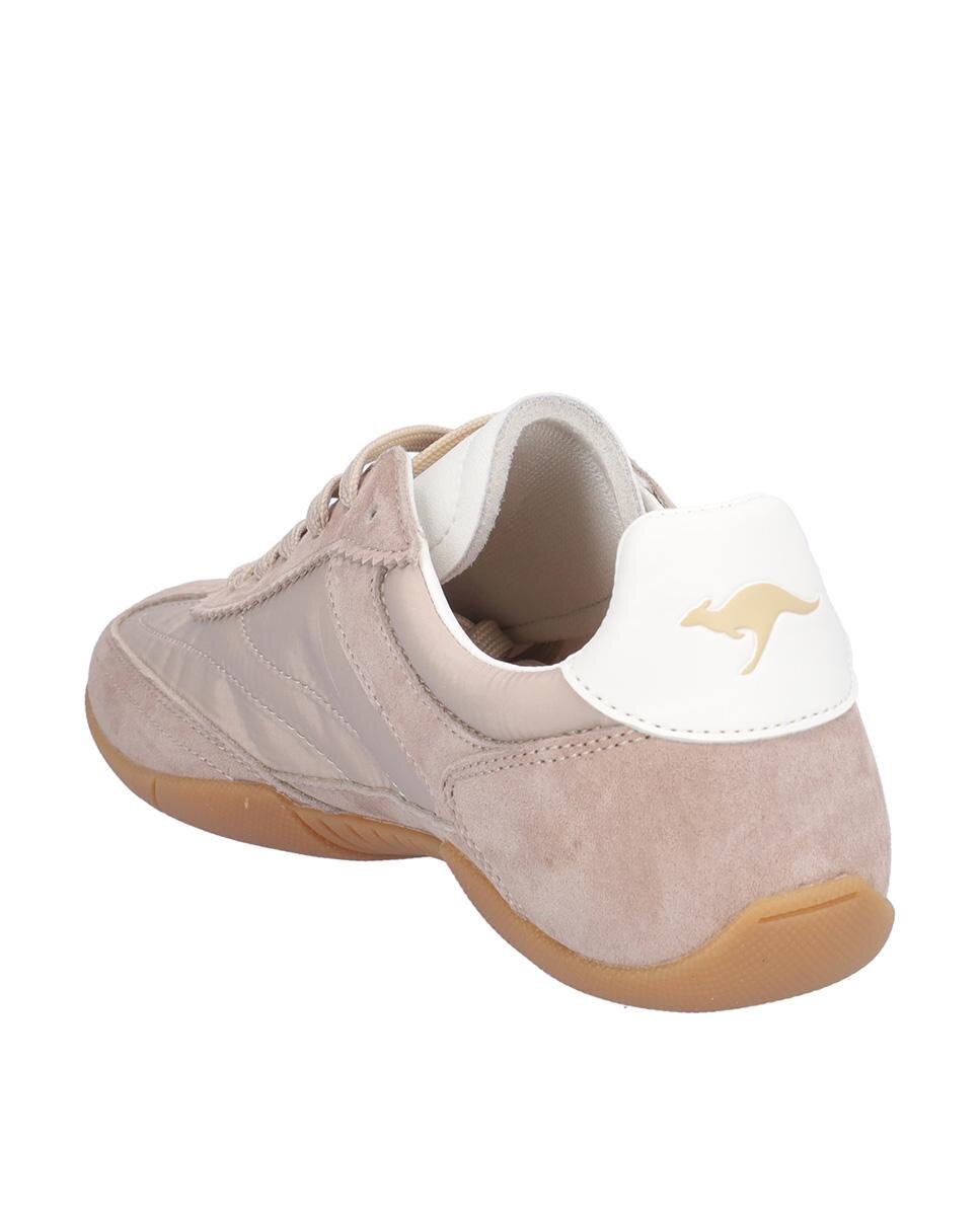 Zapatillas deportivas de mujer de piel con lettering lateral - Kangaroos - Nude Nude-5