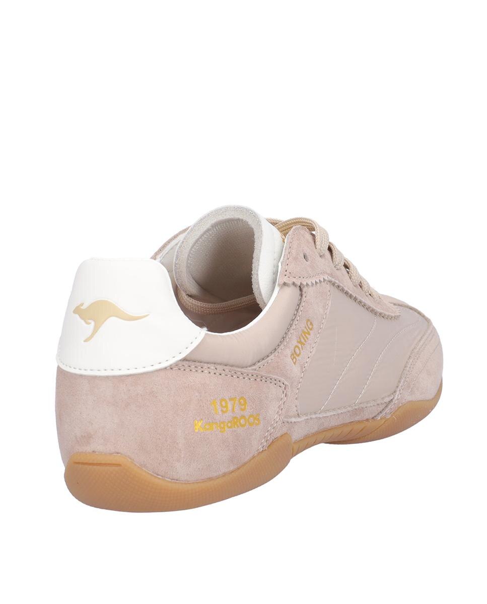 Zapatillas deportivas de mujer de piel con lettering lateral - Kangaroos - Nude Nude-6