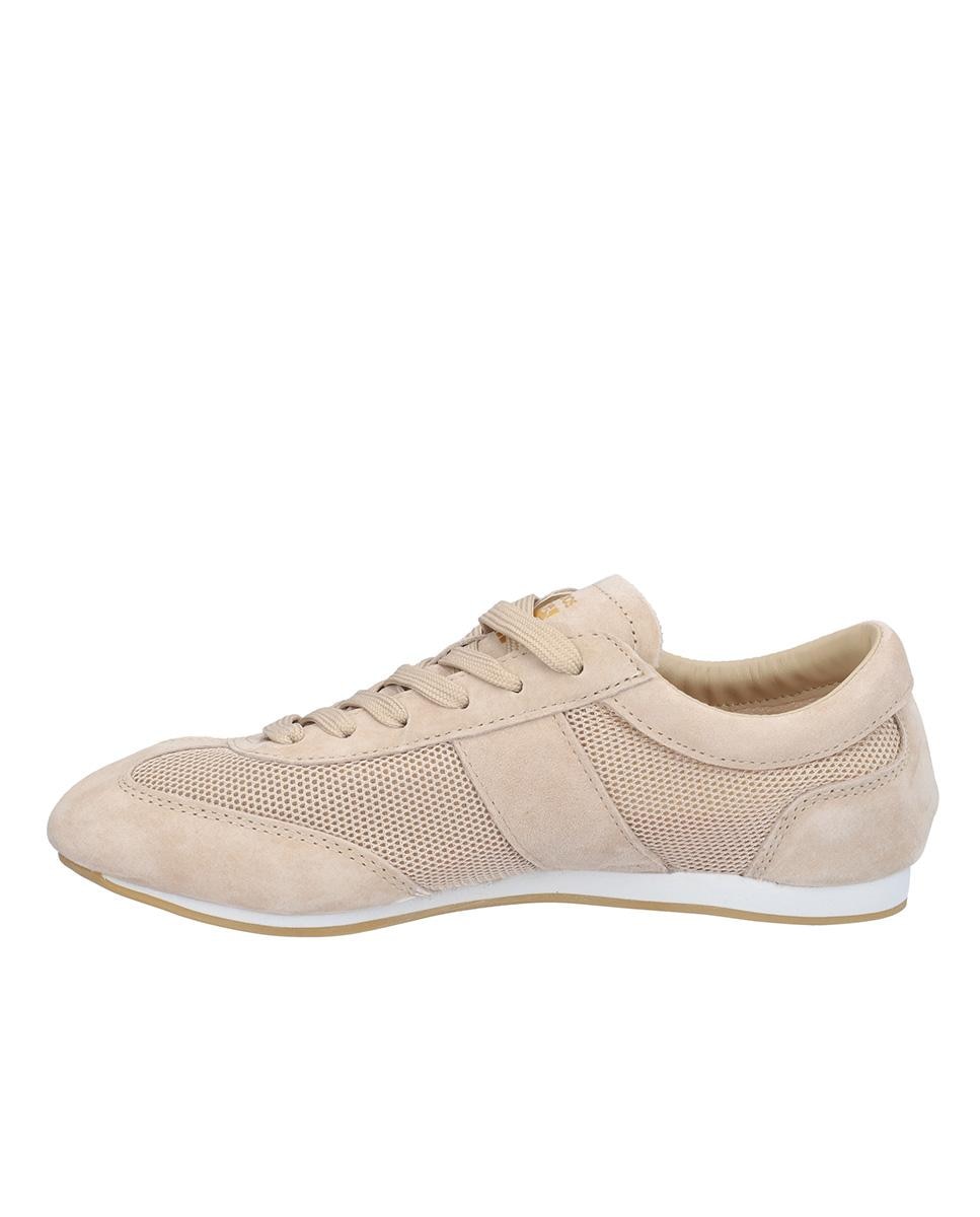 Zapatillas deportivas de mujer de piel troquelado con franja lateral de rayas - Kangaroos - Beige Beige-4