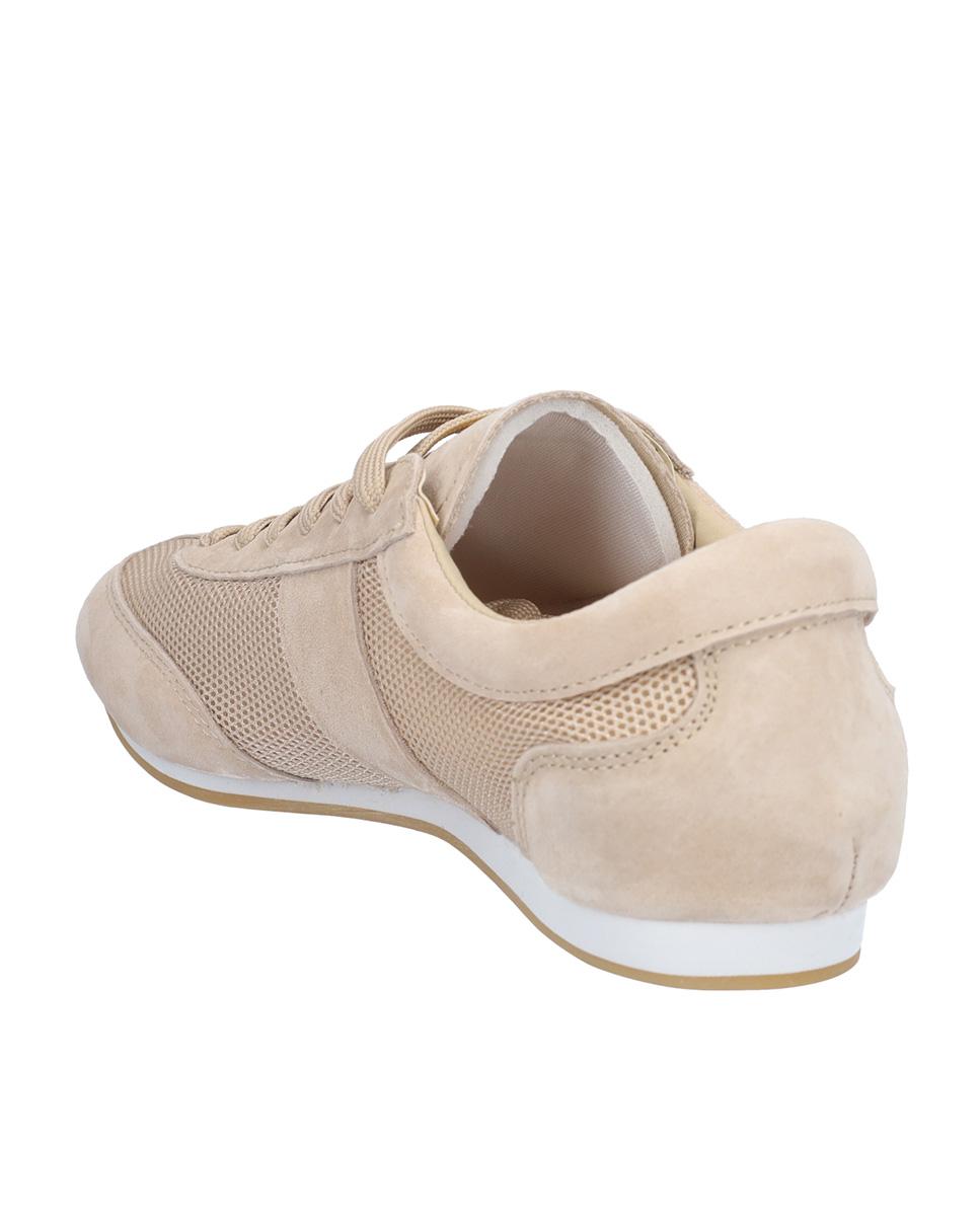 Zapatillas deportivas de mujer de piel troquelado con franja lateral de rayas - Kangaroos - Beige Beige-5