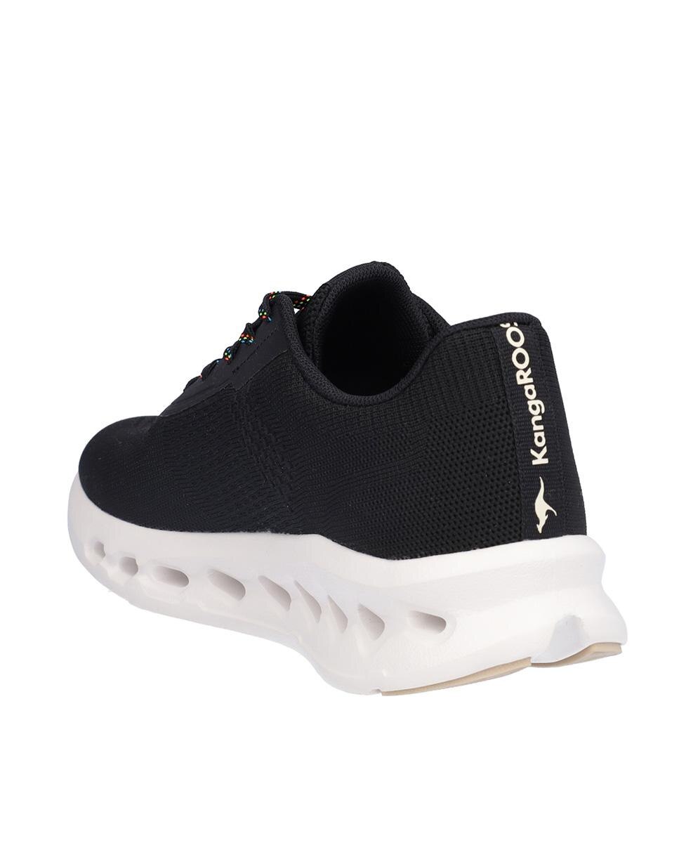 Zapatillas deportivas de mujer con cierre de cordones y suela a contraste - Kangaroos - Negro Negro-5