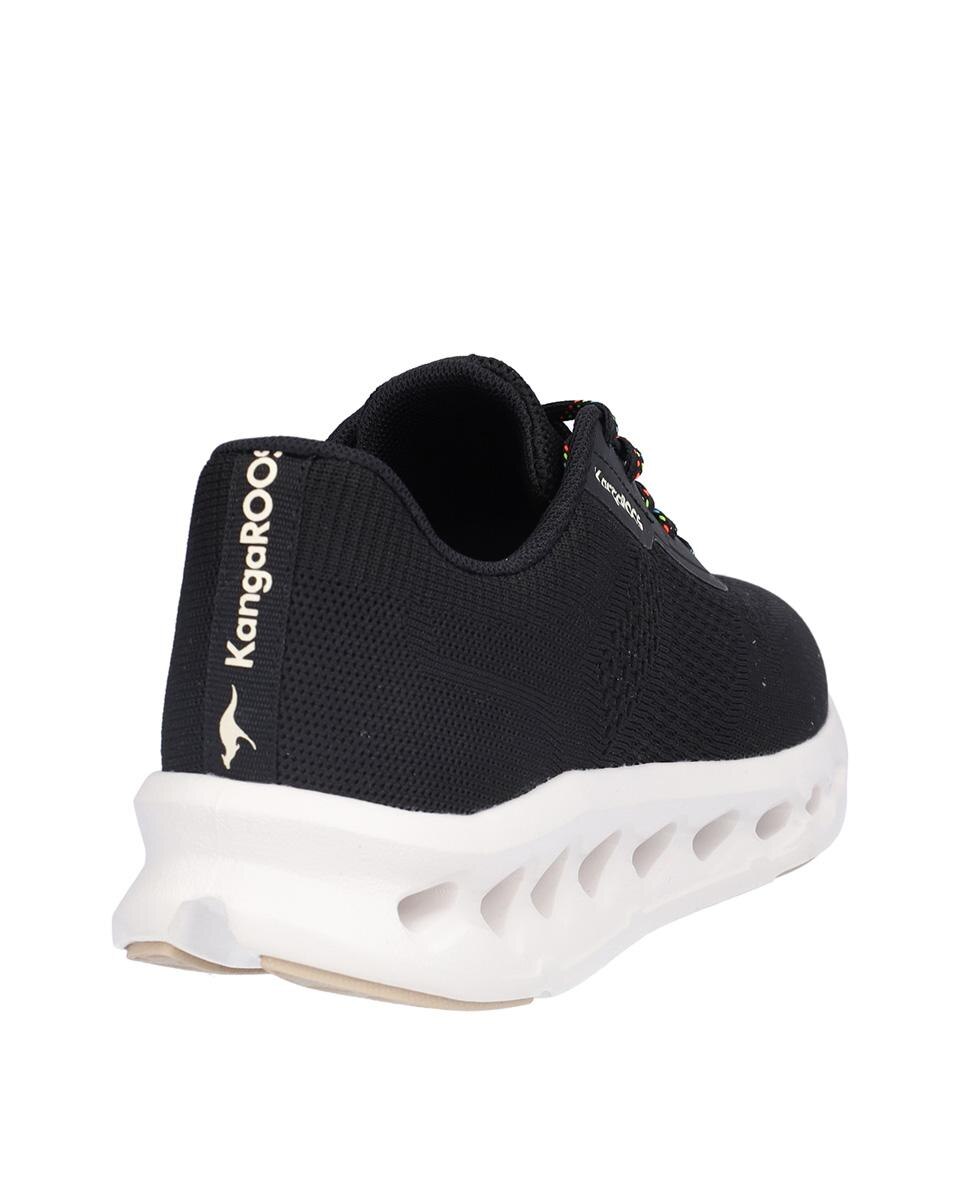 Zapatillas deportivas de mujer con cierre de cordones y suela a contraste - Kangaroos - Negro Negro-6