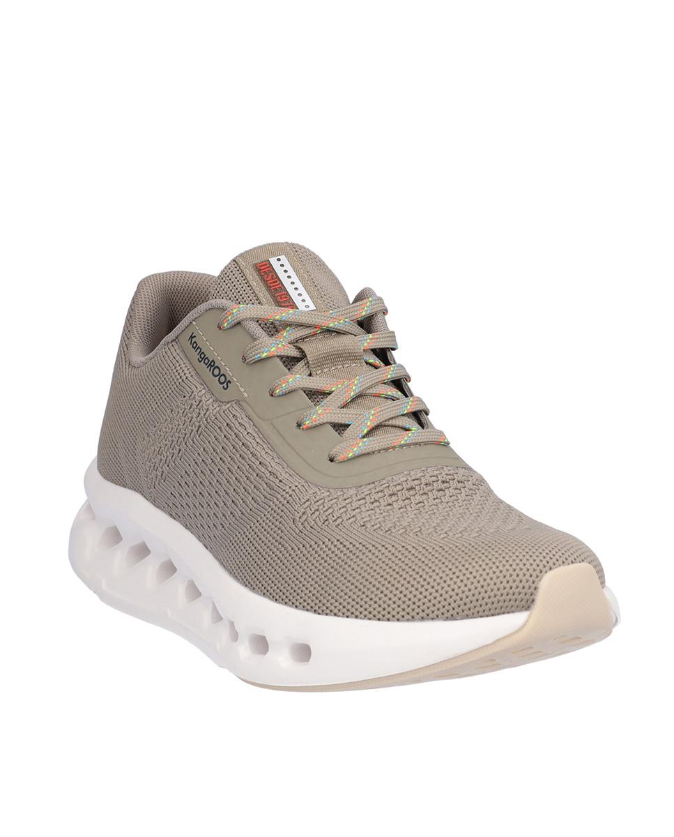 Zapatillas deportivas de mujer con cierre de cordones y suela a contraste - Kangaroos - Kaki Kaki-3