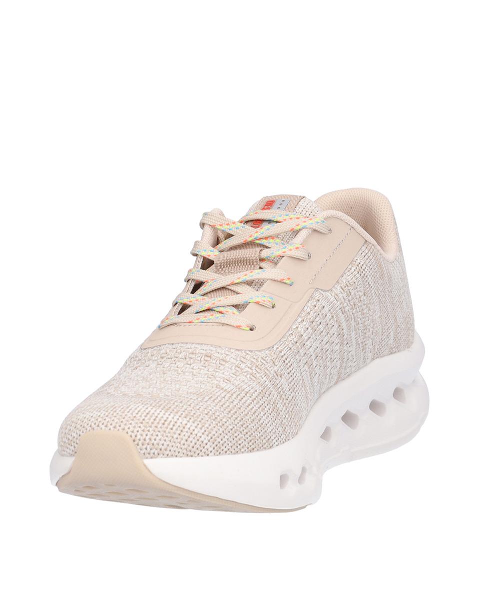 Zapatillas deportivas de mujer con cierre de cordones y suela a contraste - Kangaroos - Beige Beige-2