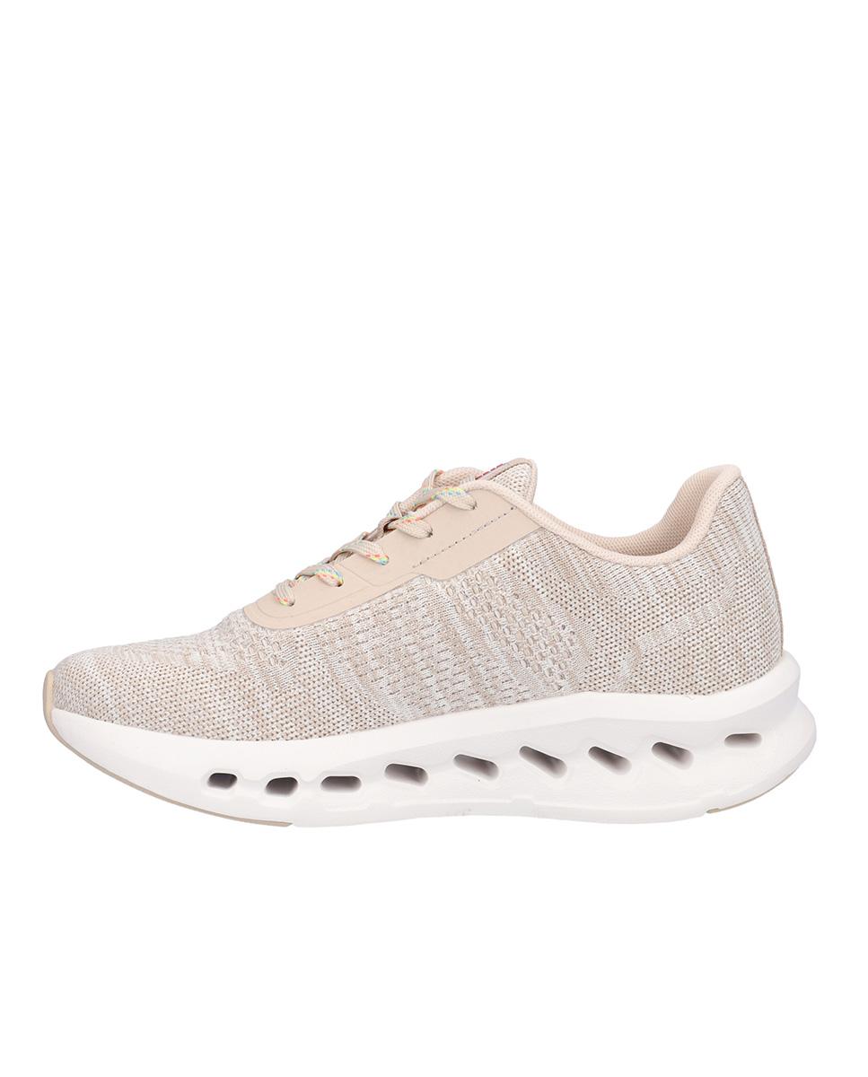 Zapatillas deportivas de mujer con cierre de cordones y suela a contraste - Kangaroos - Beige Beige-4