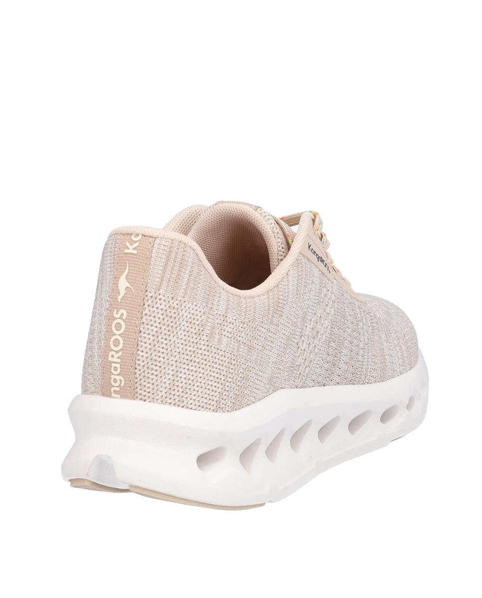 Zapatillas deportivas de mujer con cierre de cordones y suela a contraste - Kangaroos - Beige Beige-6