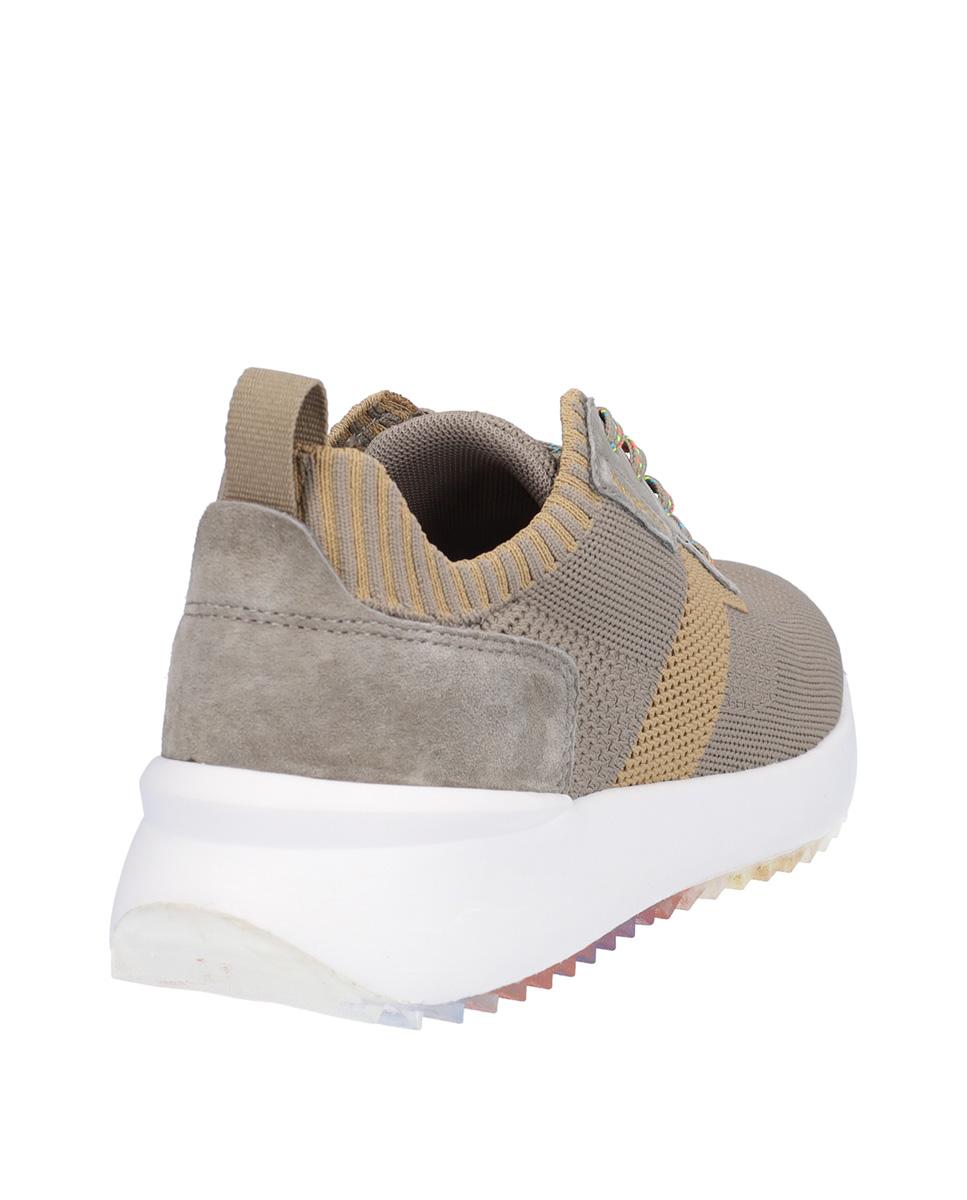 Zapatillas deportivas de mujer de piel troquelada con suela a contraste - Kangaroos - Kaki Kaki-6