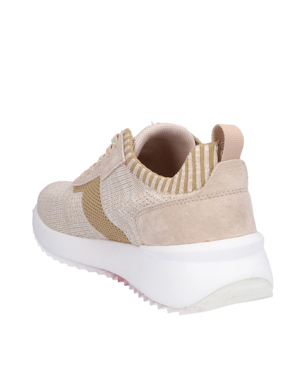 Zapatillas deportivas de mujer de piel troquelada con suela a contraste - Kangaroos - Beige Beige-5