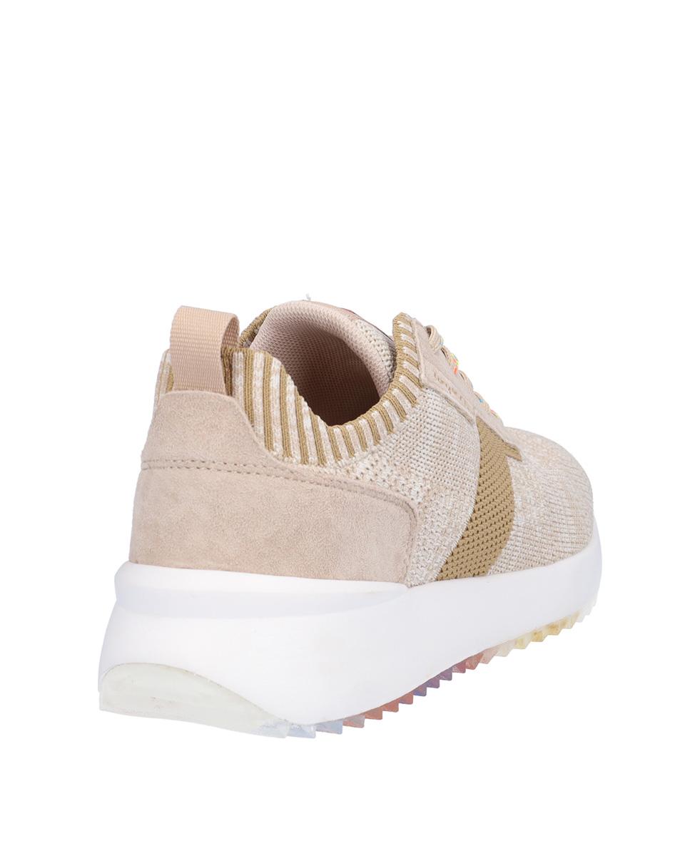 Zapatillas deportivas de mujer de piel troquelada con suela a contraste - Kangaroos - Beige Beige-6