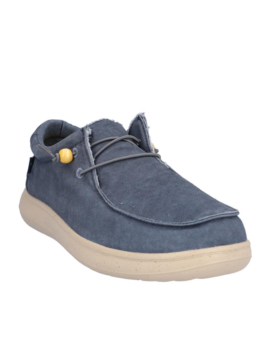 Zapatillas deportivas de hombre con suela a contraste y cordones elásticos - Kangaroos - Topo Azul marino-3