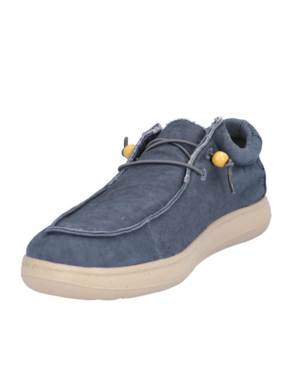 Zapatillas deportivas de hombre con suela a contraste y cordones elásticos - Kangaroos - Topo Azul marino-2