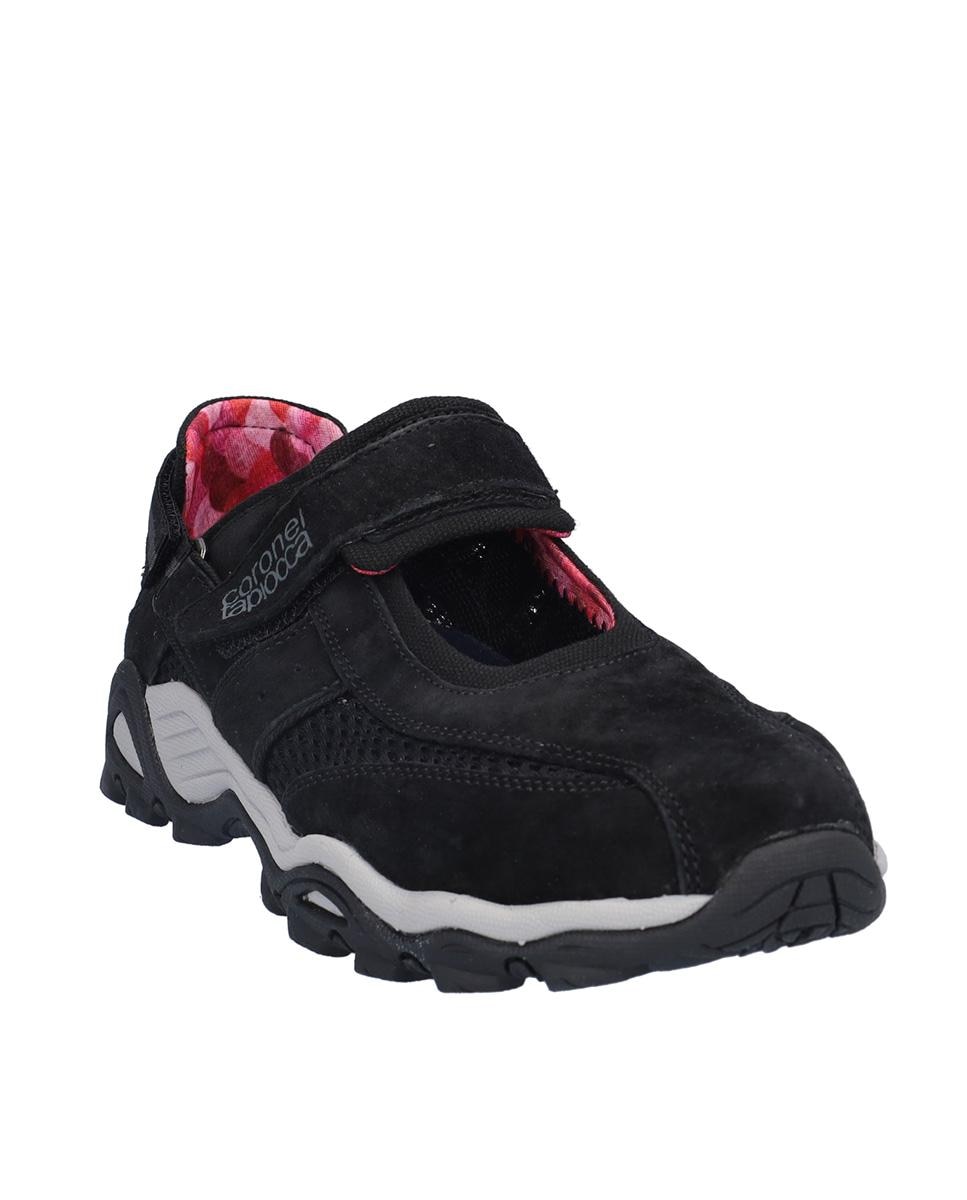 Zapatillas deportivas de mujer de piel con cierre adherente - Kangaroos - Negro Negro-3