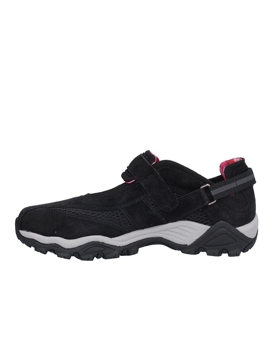 Zapatillas deportivas de mujer de piel con cierre adherente - Kangaroos - Negro Negro-4