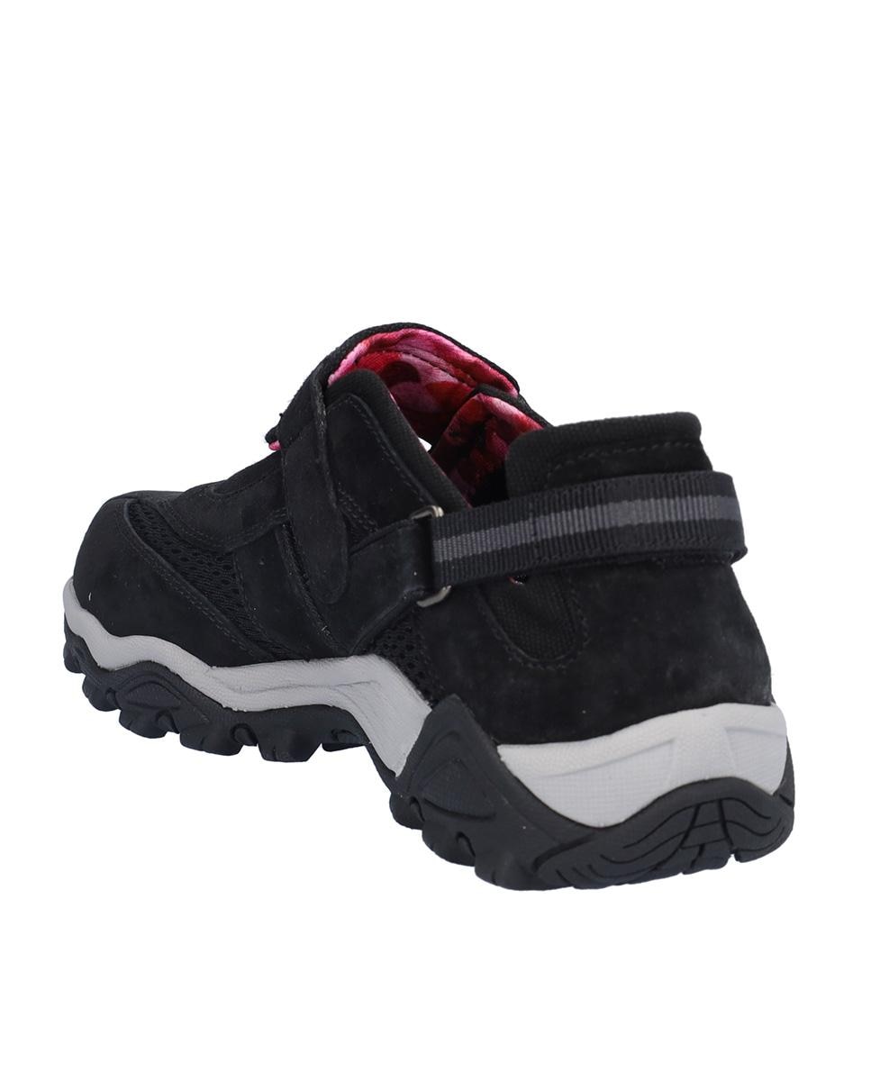 Zapatillas deportivas de mujer de piel con cierre adherente - Kangaroos - Negro Negro-5