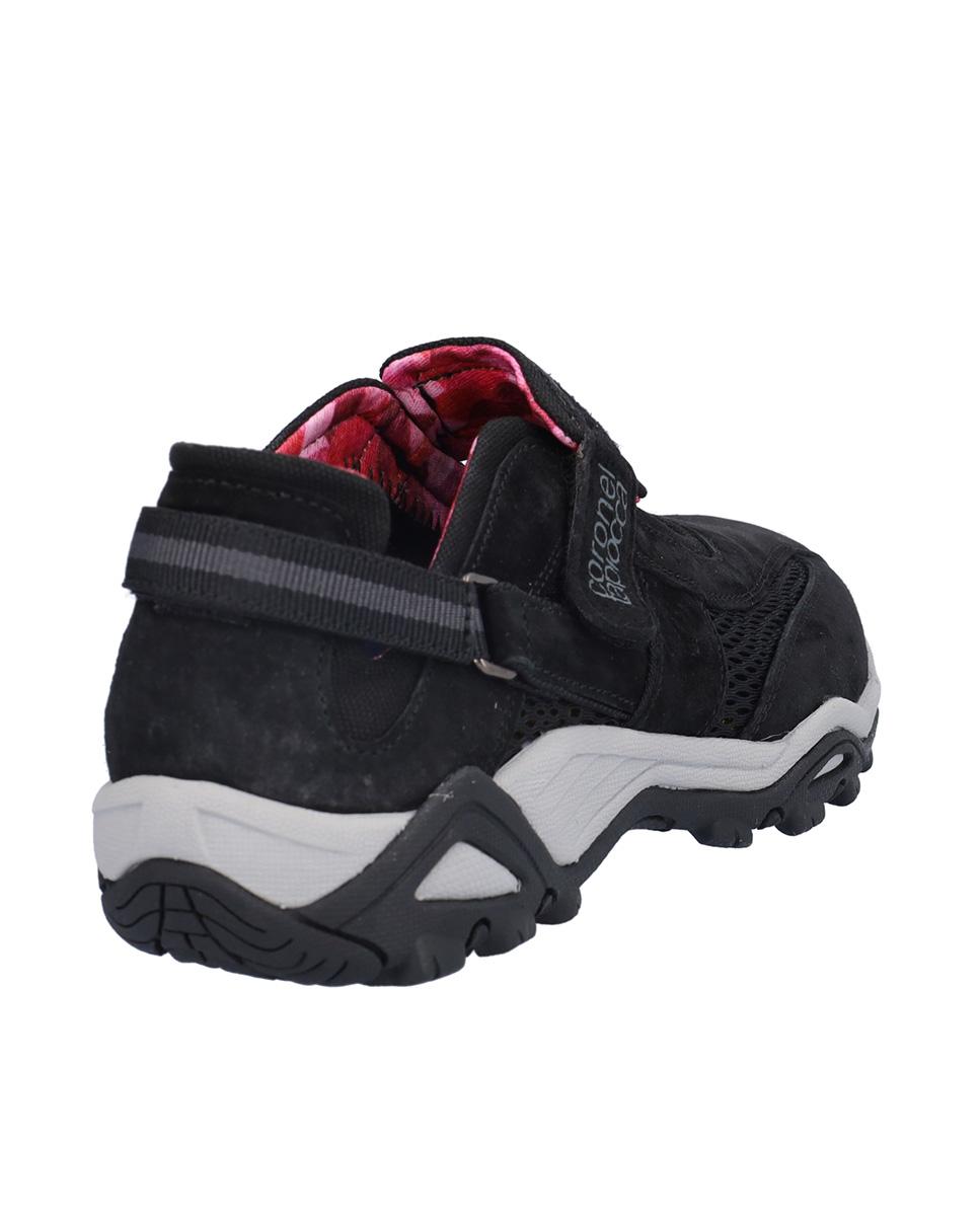 Zapatillas deportivas de mujer de piel con cierre adherente - Kangaroos - Negro Negro-6