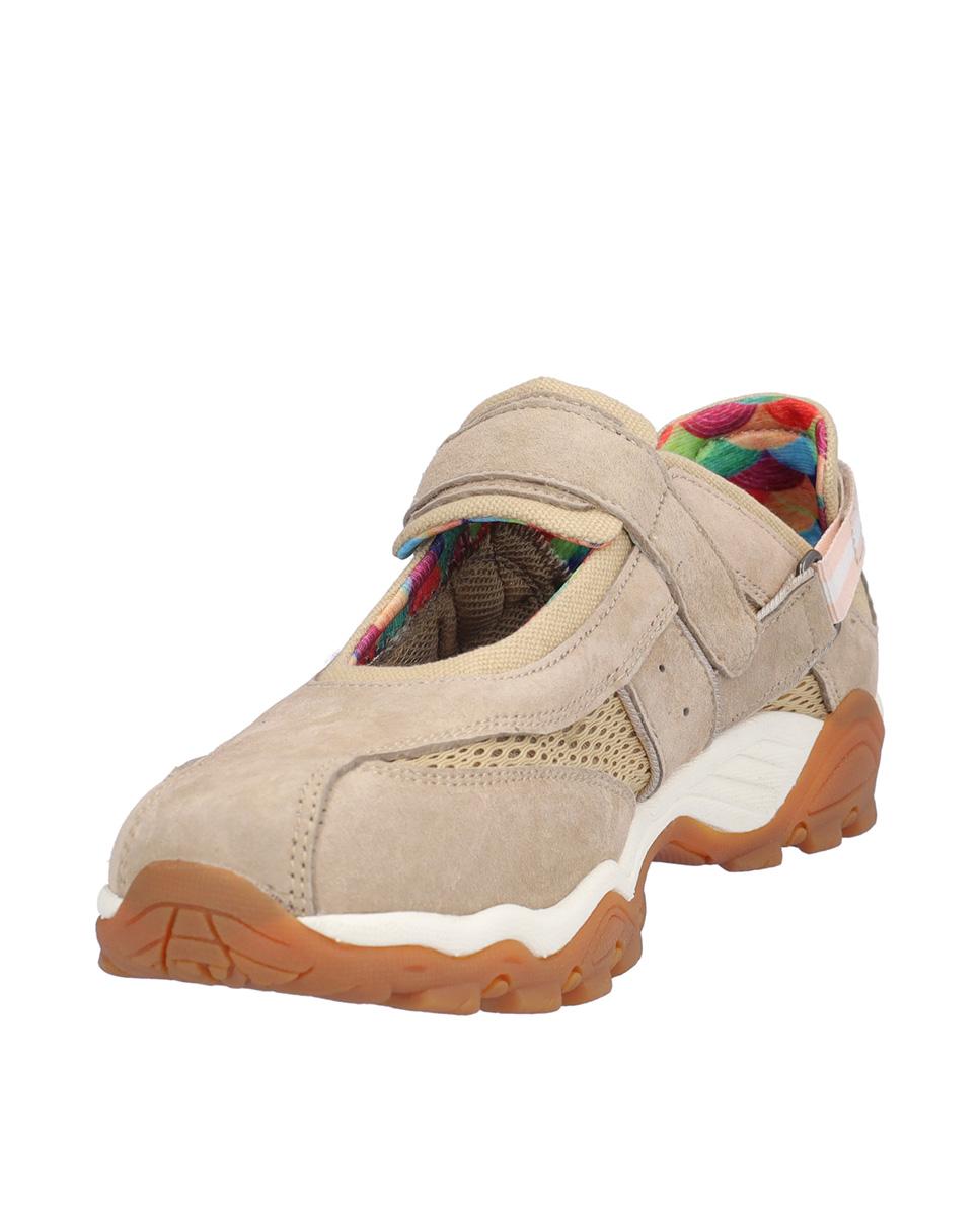 Zapatillas deportivas de mujer de piel con cierre adherente - Kangaroos - Beige Beige-2