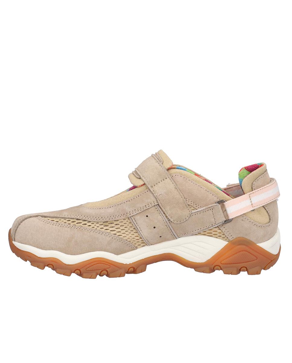 Zapatillas deportivas de mujer de piel con cierre adherente - Kangaroos - Beige Beige-4