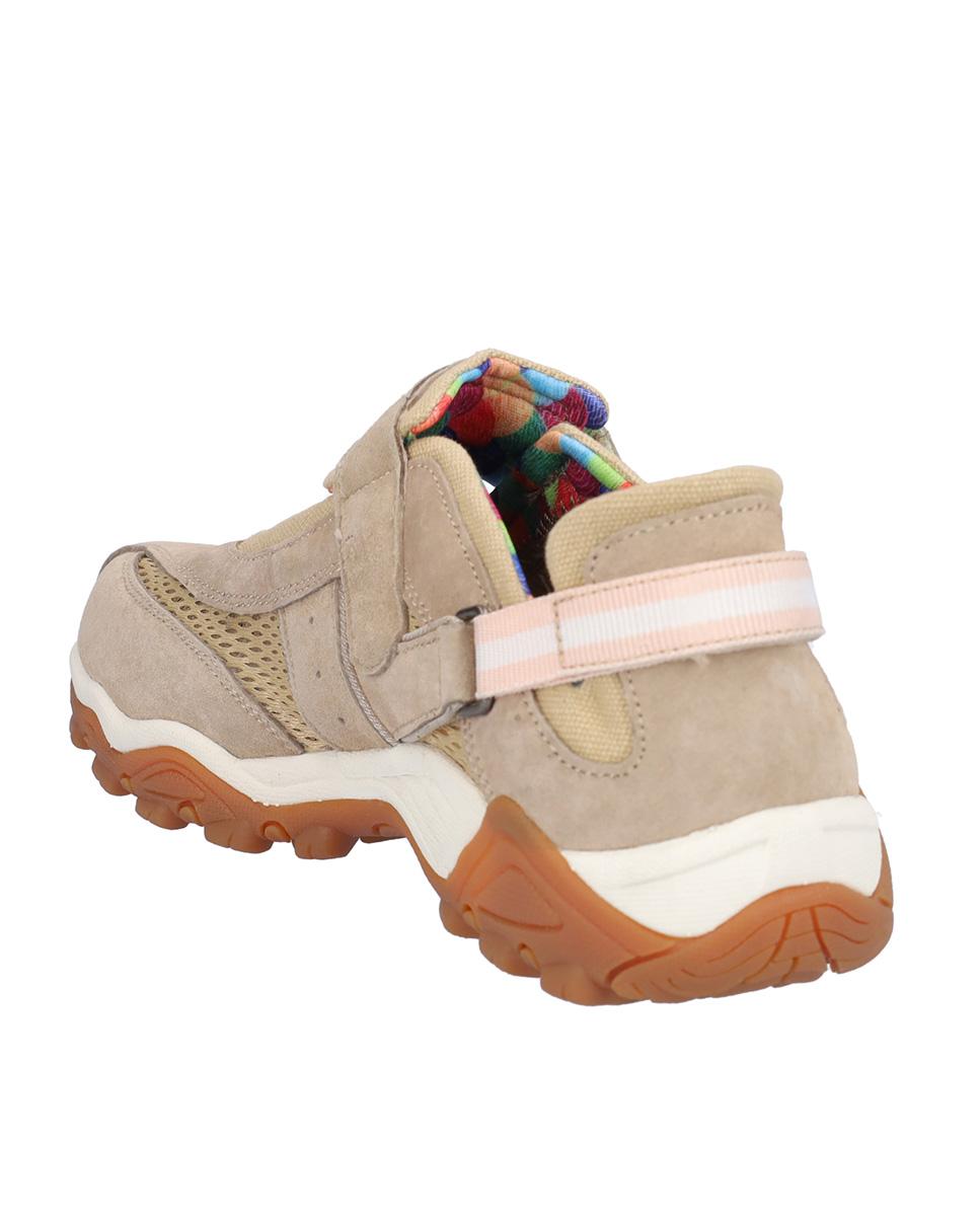 Zapatillas deportivas de mujer de piel con cierre adherente - Kangaroos - Beige Beige-5