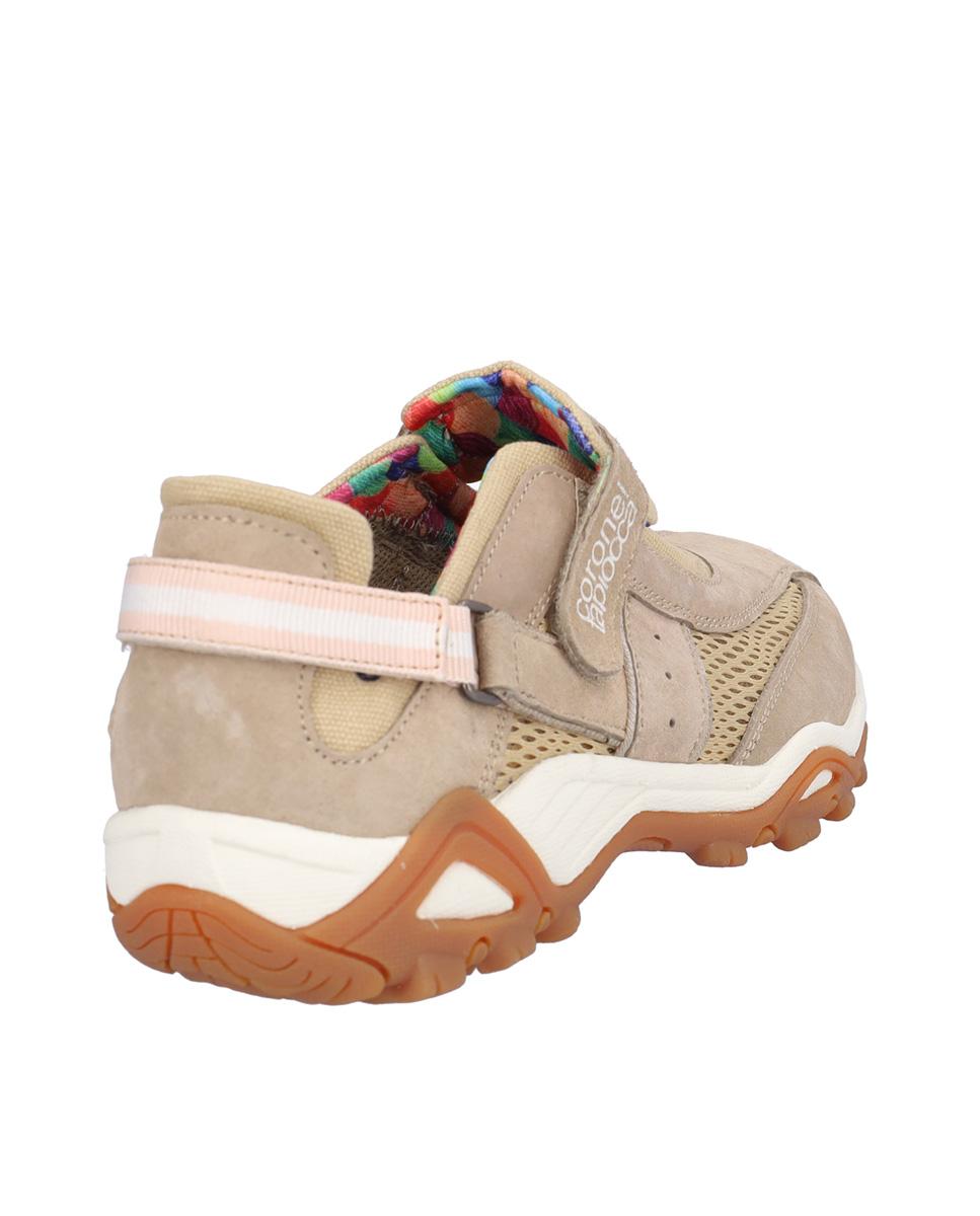 Zapatillas deportivas de mujer de piel con cierre adherente - Kangaroos - Beige Beige-6