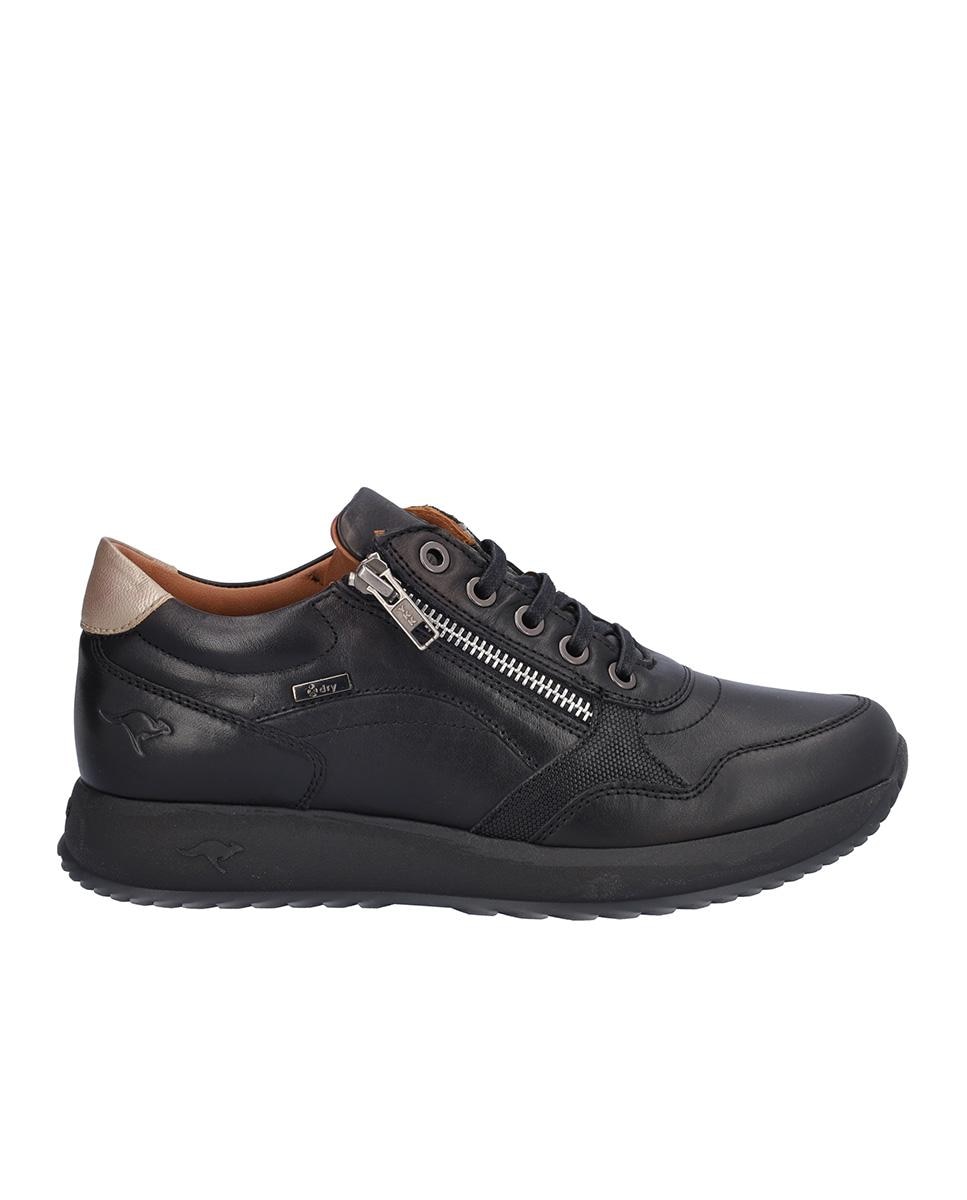 Zapatillas deportivas de mujer de piel con suela a contraste - Kangaroos - Negro Negro-1