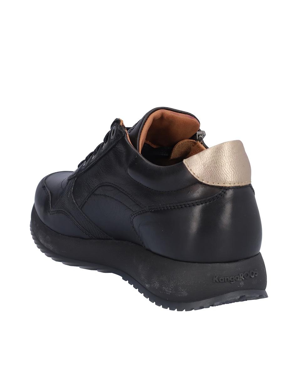 Zapatillas deportivas de mujer de piel con suela a contraste - Kangaroos - Negro Negro-5