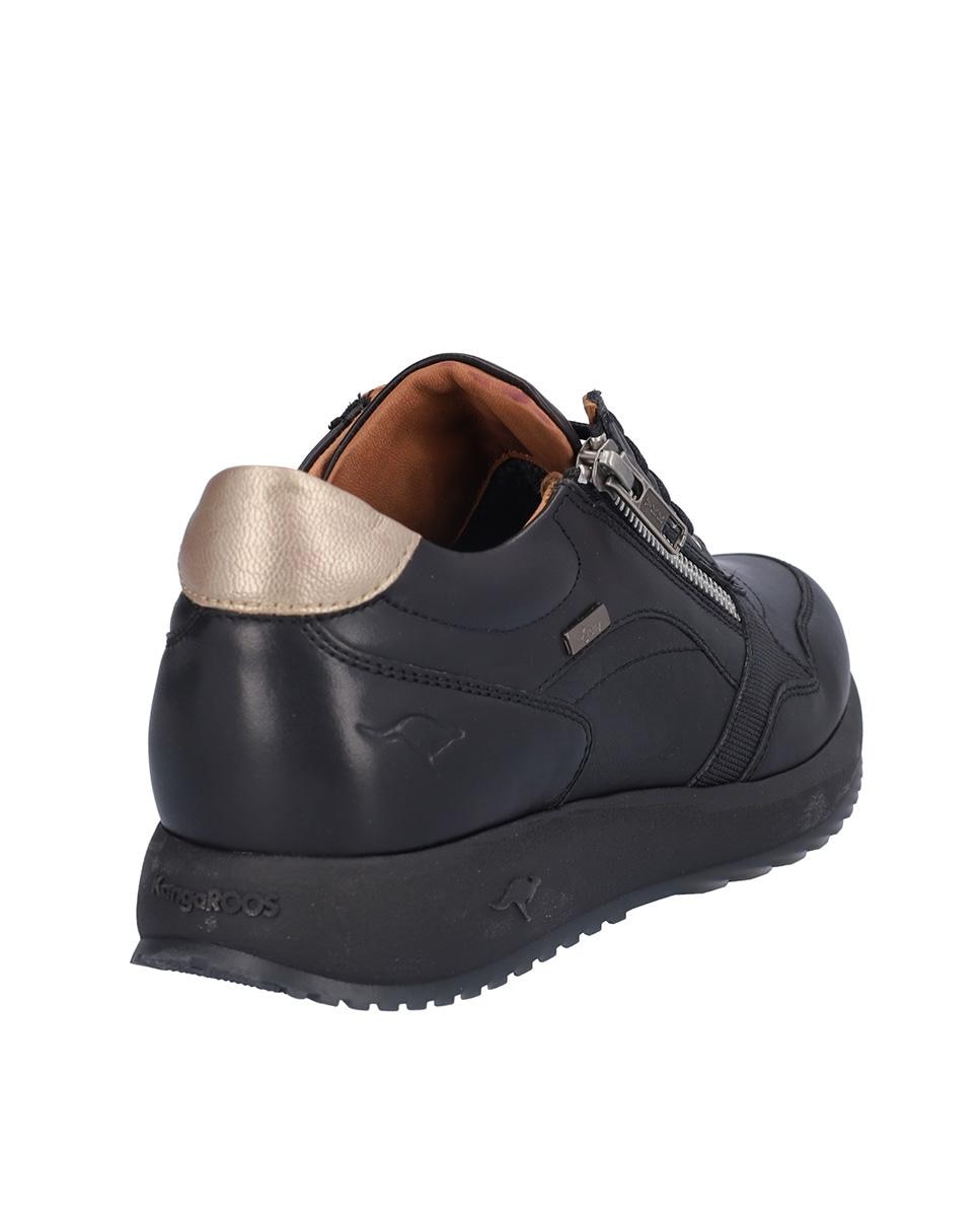 Zapatillas deportivas de mujer de piel con suela a contraste - Kangaroos - Negro Negro-6