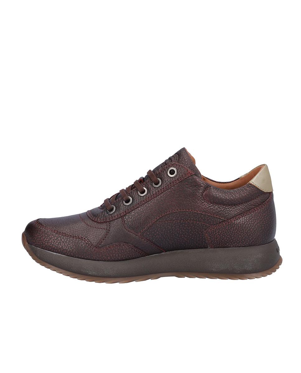 Zapatillas deportivas de mujer de piel con suela a contraste - Kangaroos - Burdeos Burdeos-4