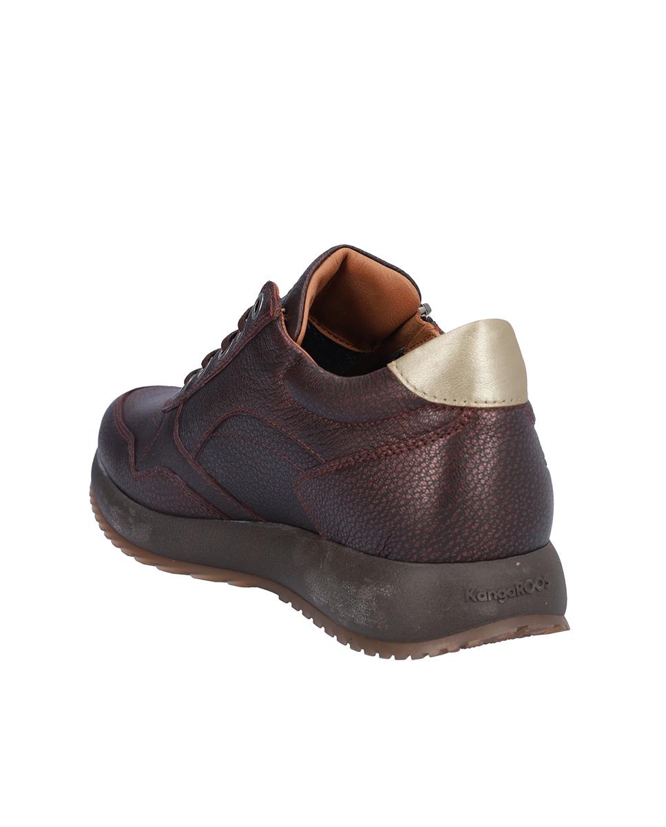 Zapatillas deportivas de mujer de piel con suela a contraste - Kangaroos - Burdeos Burdeos-5