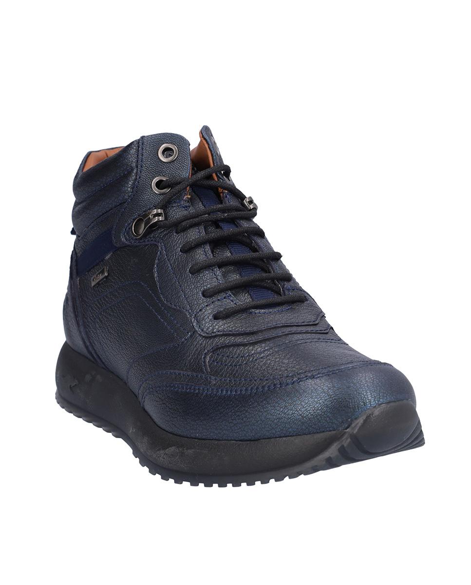 Botines básicos de mujer de piel estilo deportivos con pespuntes - Kangaroos - Azul marino Azul marino-3