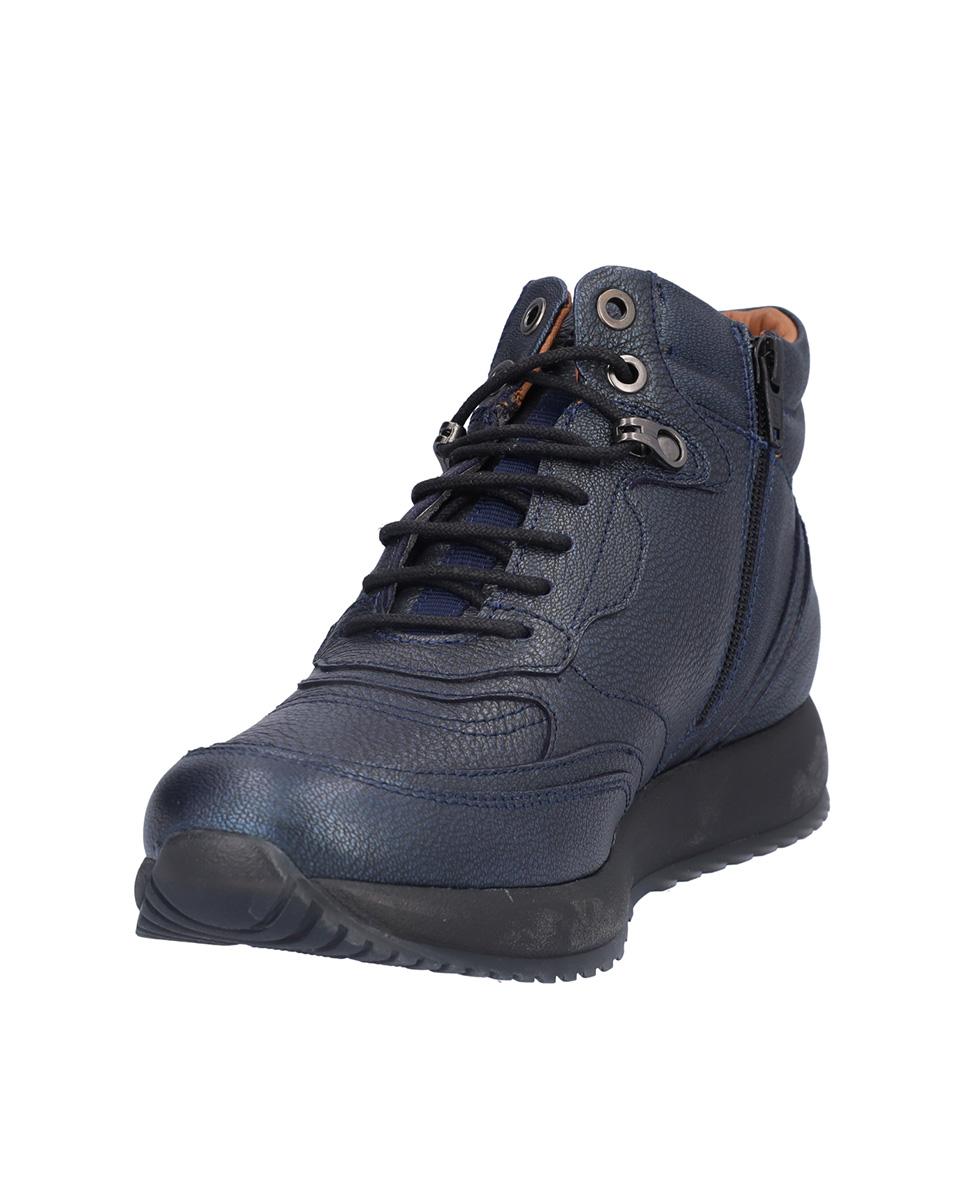 Botines básicos de mujer de piel estilo deportivos con pespuntes - Kangaroos - Azul marino Azul marino-2
