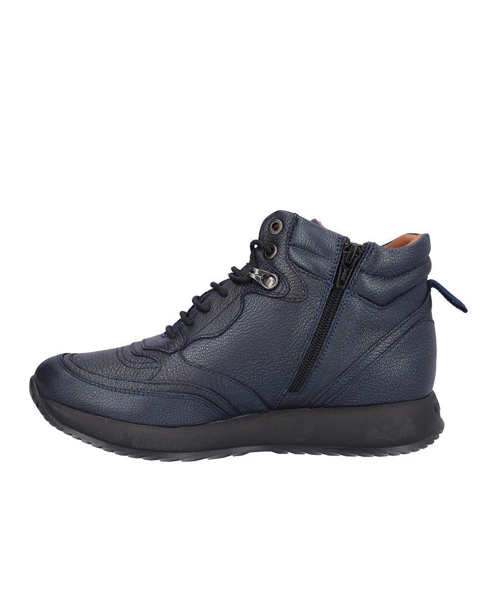 Botines básicos de mujer de piel estilo deportivos con pespuntes - Kangaroos - Azul marino Azul marino-4