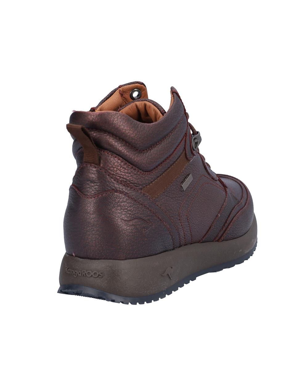 Botines básicos de mujer de piel estilo deportivos con pespuntes - Kangaroos - Burdeos Burdeos-6