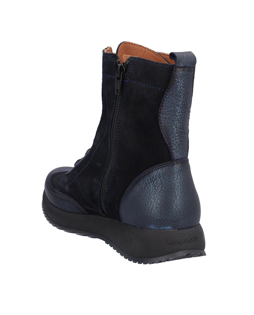 Botas básicas de mujer de piel con texturas - Kangaroos - Azul marino Azul marino-5
